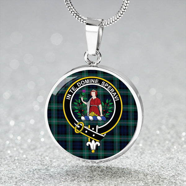 Lyon (Liall/Lyall/Lyle) Modern Clan Badge Tartan Classic Circle Necklace