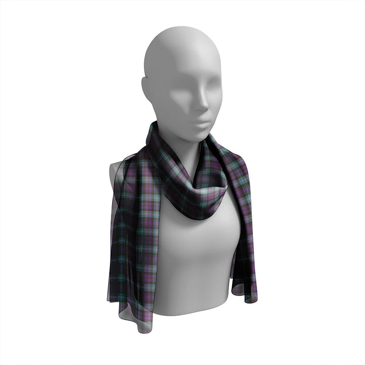 Lyon ((Liall/Lyall/Lyle) Weathered Tartan Classic Silk Habotai Long Scarf