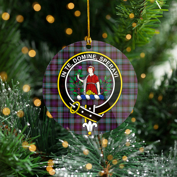 Lyon ((Liall/Lyall/Lyle) Weathered Clan Badge Tartan Plastic Christmas Ornaments