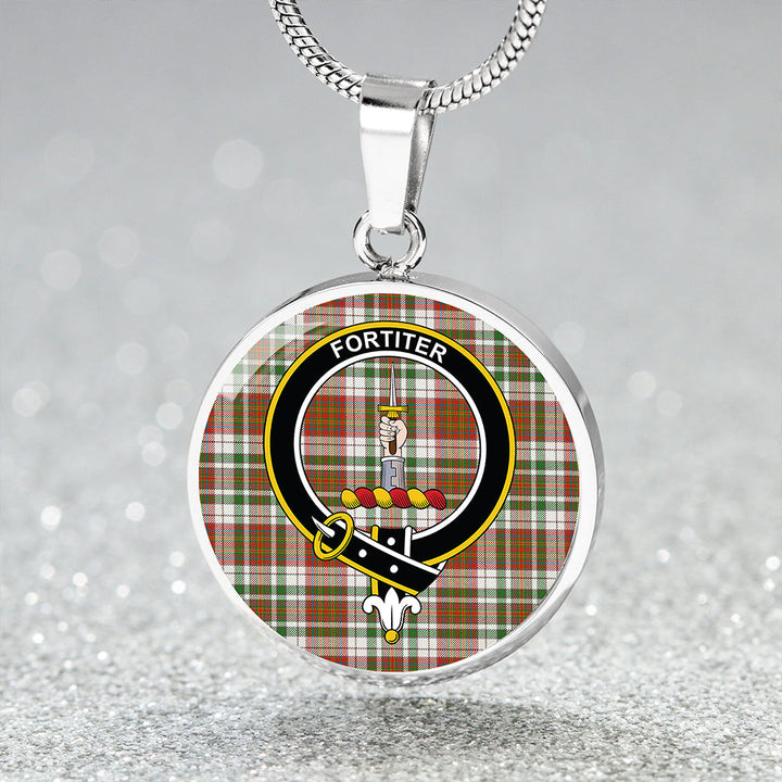 MacAlister Dress Ancient Clan Badge Tartan Classic Circle Necklace