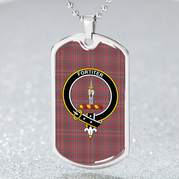 MacAlister Weathered Clan Badge Classic Tartan Dog Tag Necklace