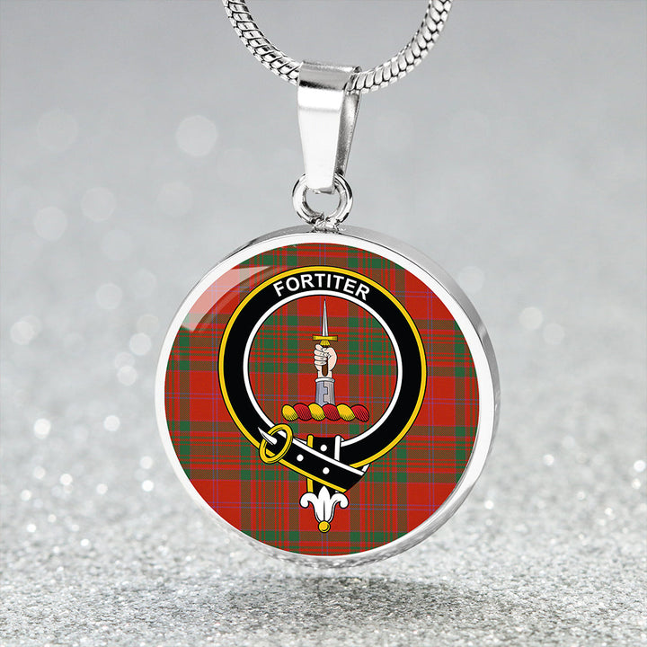 MacAlister of Glenbarr Ancient Clan Badge Tartan Classic Circle Necklace