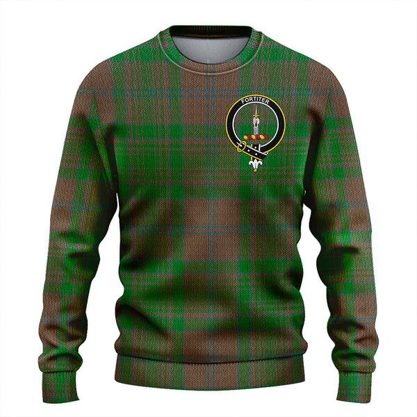 MacAlister of Glenbarr Hunting (MacAlister of Glenbarr; Hunting) Ancient Clan Badge Tartan Knitted Sweater