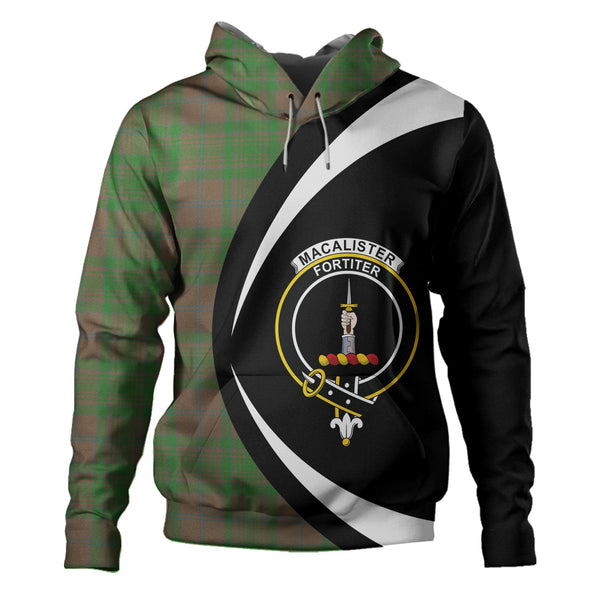 MacAlister of Glenbarr Hunting (MacAlister of Glenbarr; Hunting) Ancient Clan Badge Tartan Hoodie Circle Style