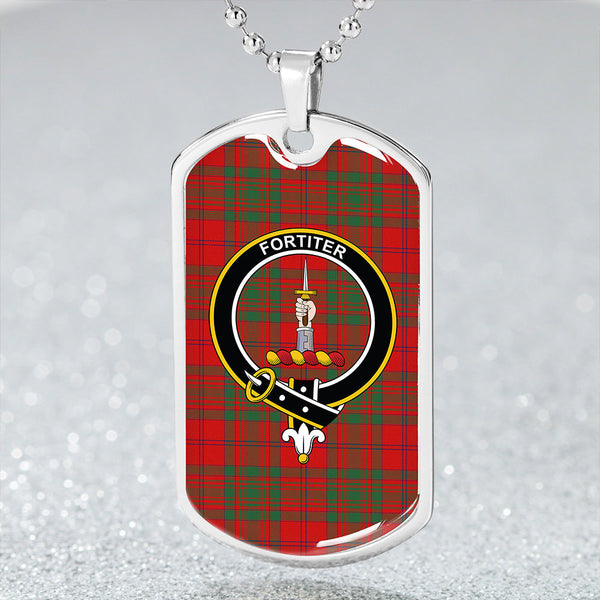 MacAlister of Glenbarr Modern Clan Badge Classic Tartan Dog Tag Necklace