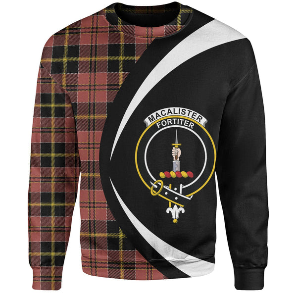 MacAlister of Skye Ancient Clan Badge Tartan Sweatshirt Circle Style Personalized