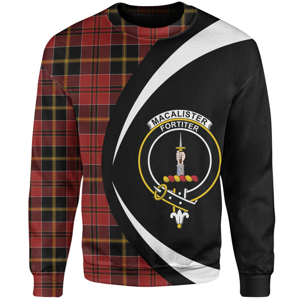 MacAlister of Skye Modern Clan Badge Tartan Sweatshirt Circle Style Personalized