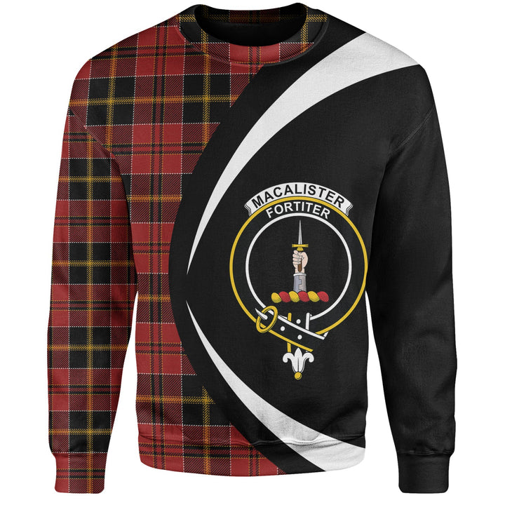 MacAlister of Skye Modern Clan Badge Tartan Sweatshirt Circle Style Personalized