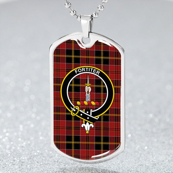 MacAlister of Skye Modern Clan Badge Classic Tartan Dog Tag Necklace