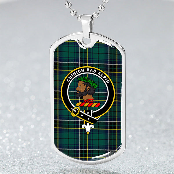 MacAlpine Modern Clan Badge Classic Tartan Dog Tag Necklace