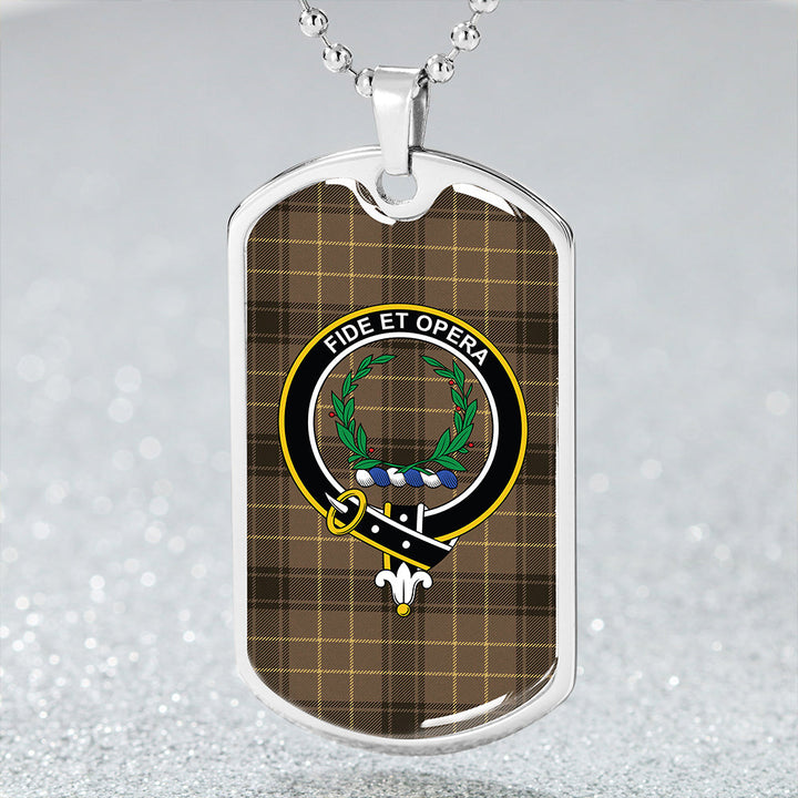 MacArthur 1815 Weathered Clan Badge Classic Tartan Dog Tag Necklace