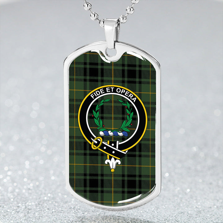 MacArthur Modern Clan Badge Classic Tartan Dog Tag Necklace
