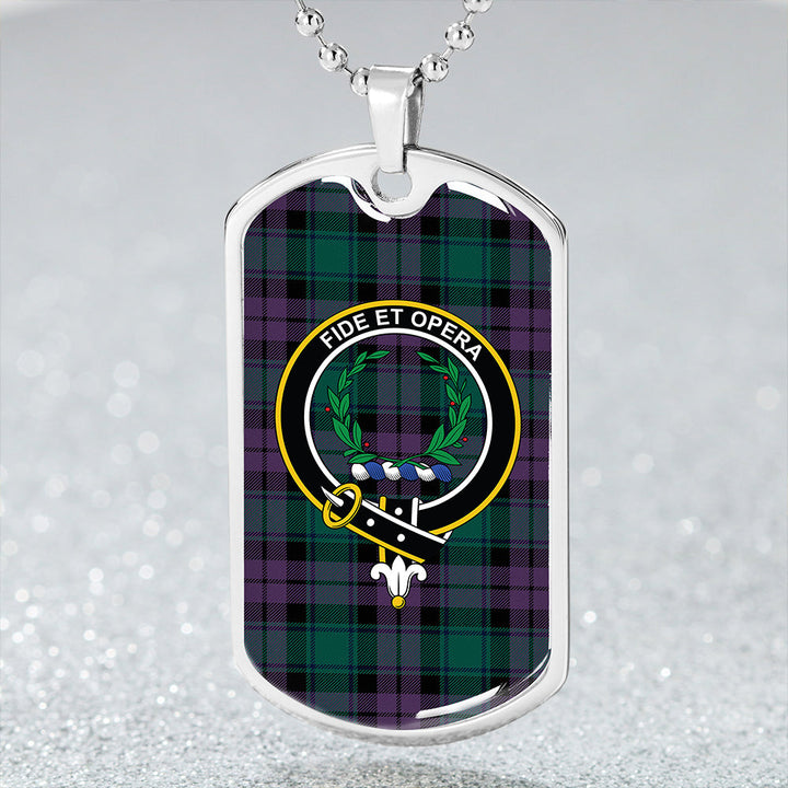 MacArthur of Milton Modern Clan Badge Classic Tartan Dog Tag Necklace
