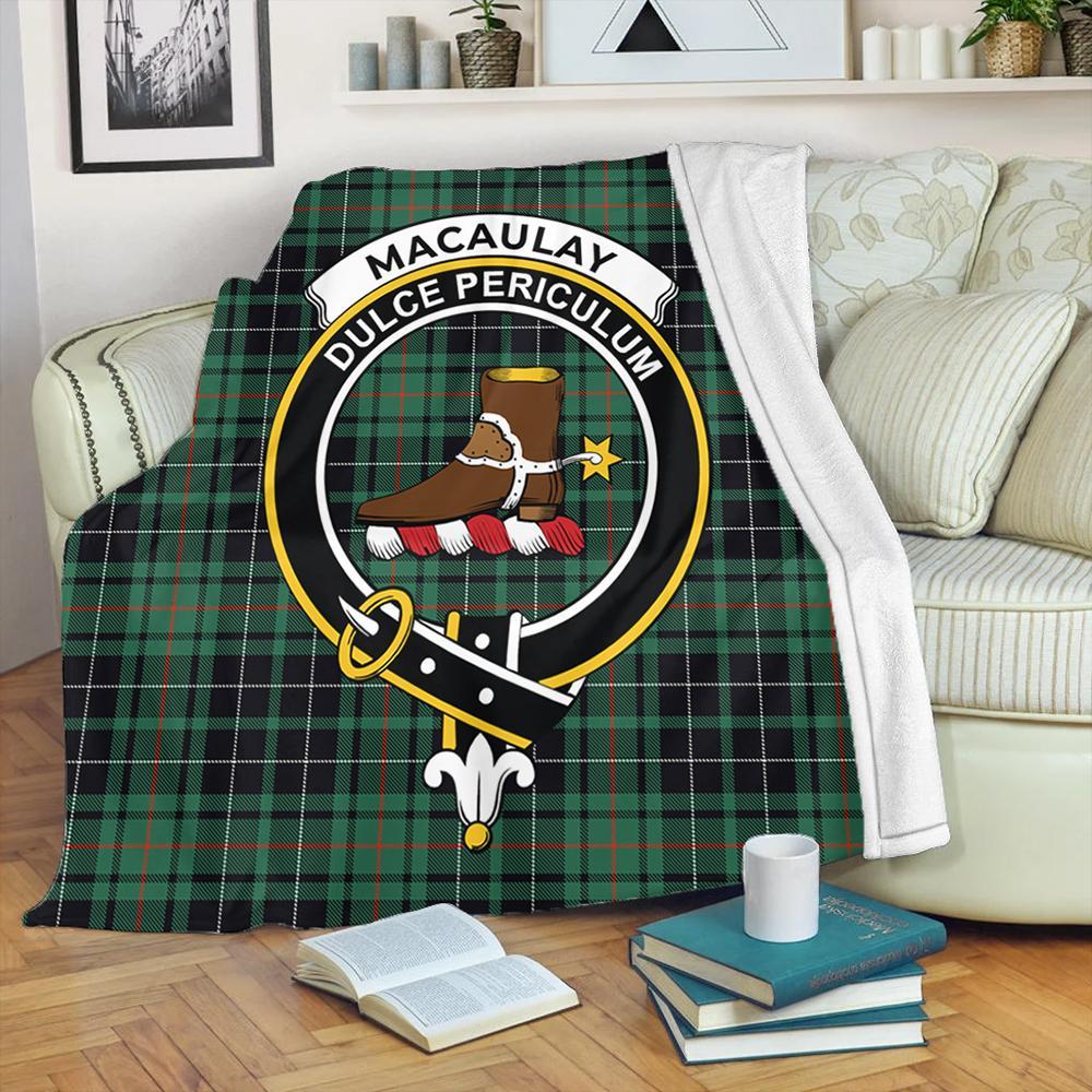 MacAulay Hunting Ancient Tartan Crest Premium Blanket