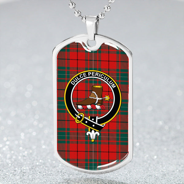 MacAulay Modern Clan Badge Classic Tartan Dog Tag Necklace