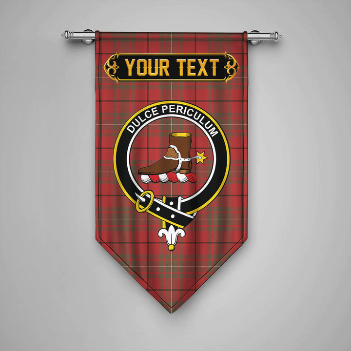 MacAulay Weathered Clan Badge Tartan Gonfalon Personalize