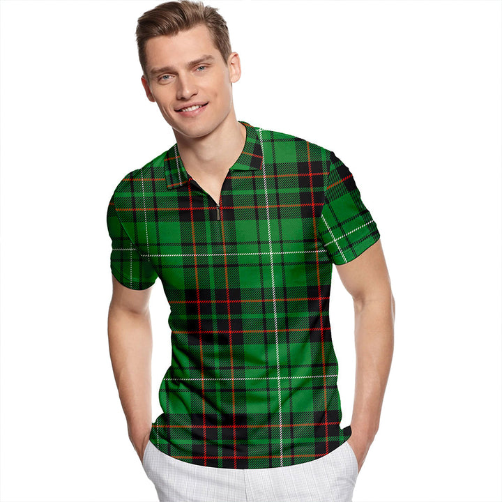 MacAulay of Lewis Ancient Tartan Classic Lapel Zip Short Sleeve Polo