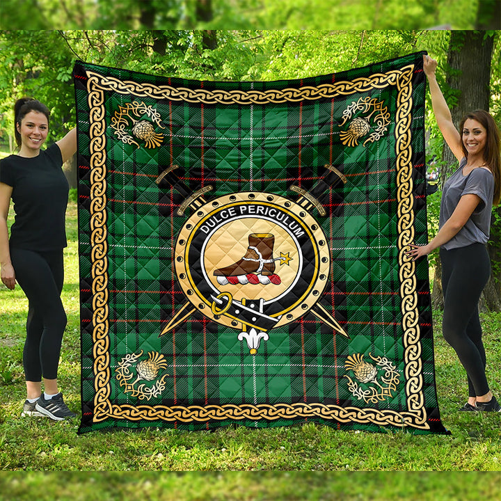 MacAulay of Lewis Ancient Clan Badge Tartan Premium Quilt Celtic Shield