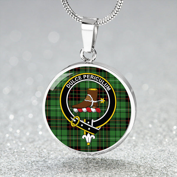 MacAulay of Lewis Ancient Clan Badge Tartan Classic Circle Necklace