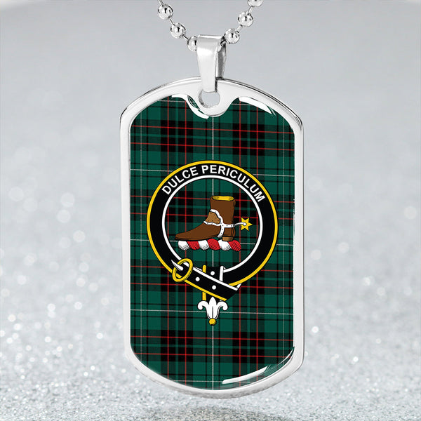 MacAulay of Lewis Modern Clan Badge Classic Tartan Dog Tag Necklace