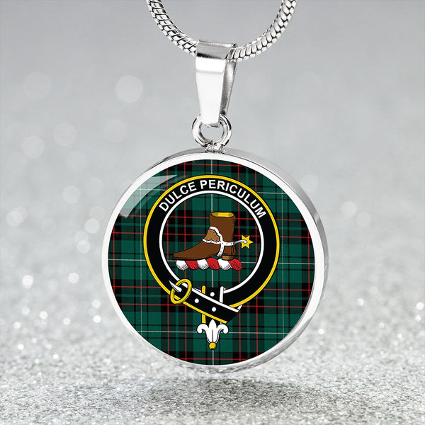 MacAulay of Lewis Modern Clan Badge Tartan Classic Circle Necklace