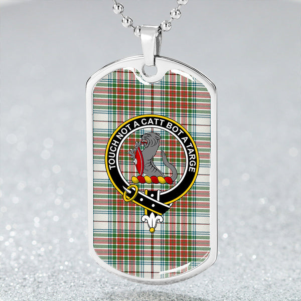 MacBean Dress (MacBain Dress) Ancient Clan Badge Classic Tartan Dog Tag Necklace