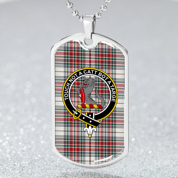 MacBean Dress (MacBain Dress) Modern Clan Badge Classic Tartan Dog Tag Necklace
