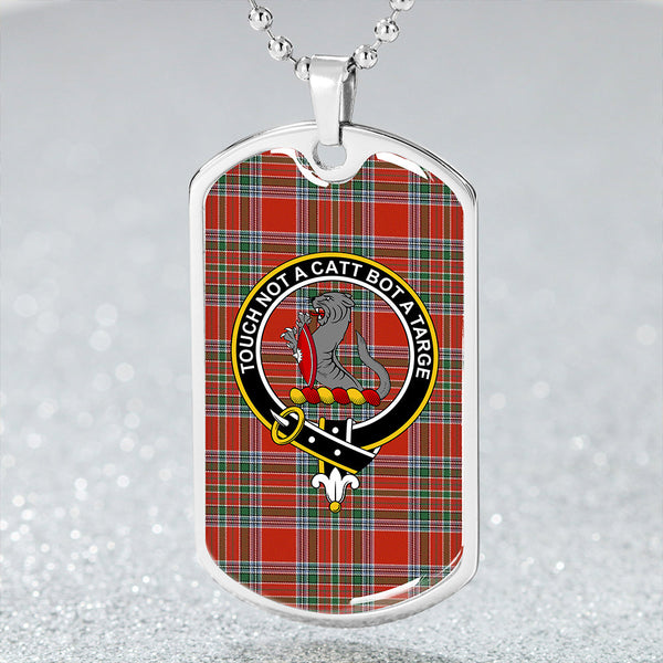 MacBean Lord Lyon version (MacBain Lord Lyon version) Ancient Clan Badge Classic Tartan Dog Tag Necklace