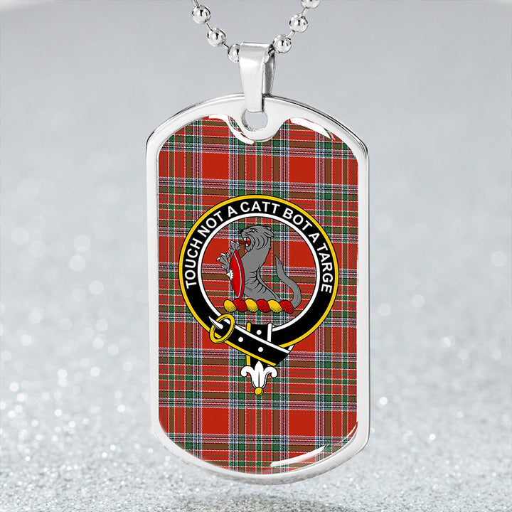 MacBean Lord Lyon version (MacBain Lord Lyon version) Ancient Clan Badge Classic Tartan Dog Tag Necklace