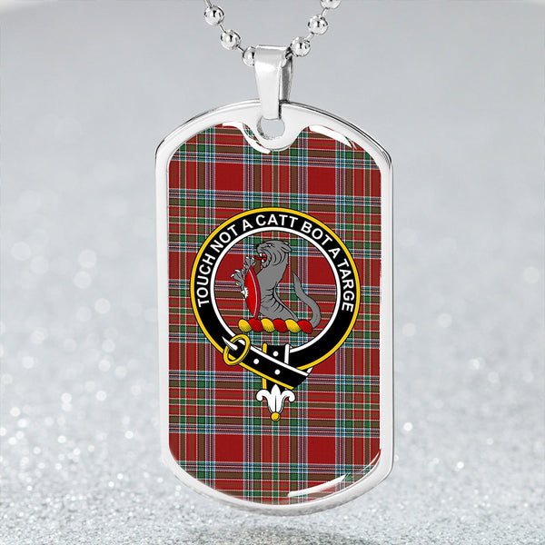 MacBean Lord Lyon version (MacBain Lord Lyon version) Modern Clan Badge Classic Tartan Dog Tag Necklace