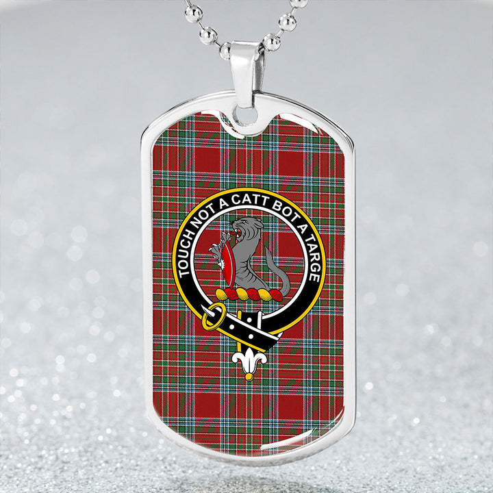 MacBean Lord Lyon version (MacBain Lord Lyon version) Modern Clan Badge Classic Tartan Dog Tag Necklace
