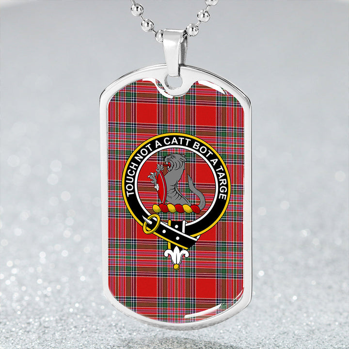 MacBean (MacBain) Modern Clan Badge Classic Tartan Dog Tag Necklace