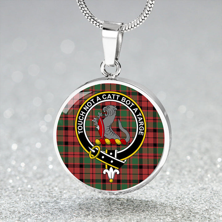 MacBean of Tomatin (MacBain of Tomatin) Ancient Clan Badge Tartan Classic Circle Necklace