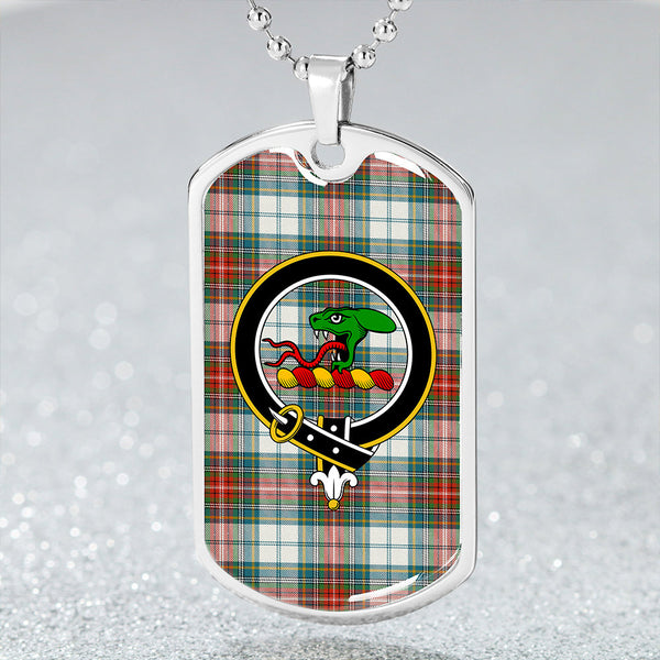 MacBeth Dress Ancient Clan Badge Classic Tartan Dog Tag Necklace