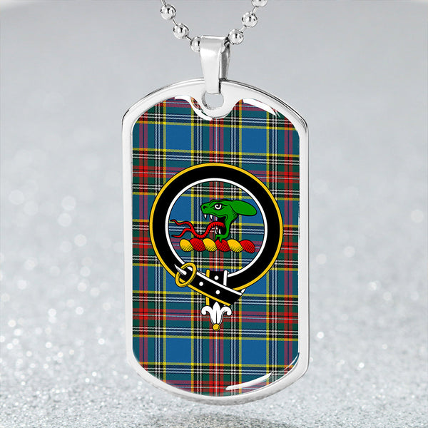 MacBeth # 2 Modern Clan Badge Classic Tartan Dog Tag Necklace