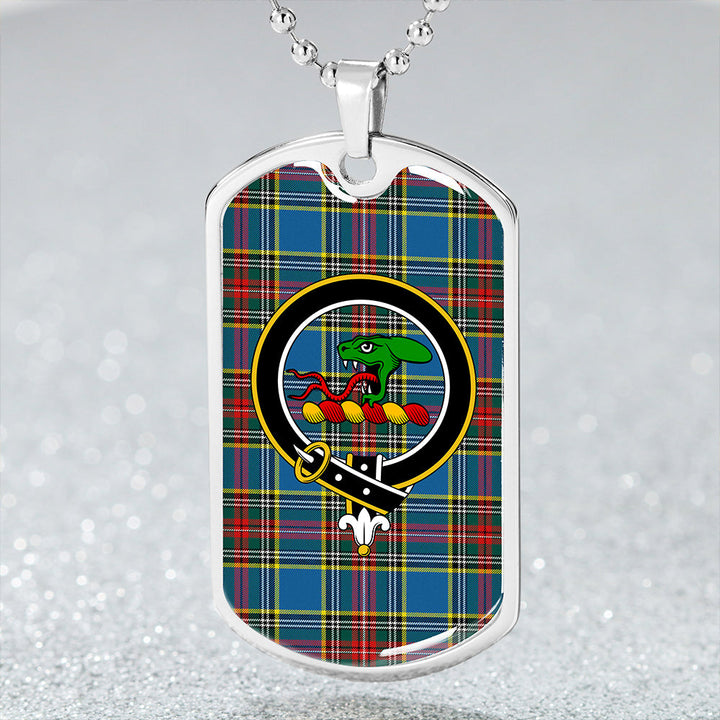 MacBeth # 2 Modern Clan Badge Classic Tartan Dog Tag Necklace