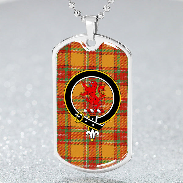 MacBrair Ancient Clan Badge Classic Tartan Dog Tag Necklace