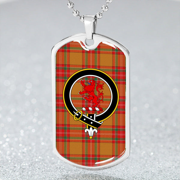 MacBrair Modern Clan Badge Classic Tartan Dog Tag Necklace
