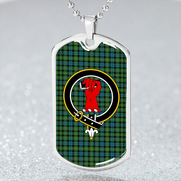 MacBride (MacBraid) Ancient Clan Badge Classic Tartan Dog Tag Necklace