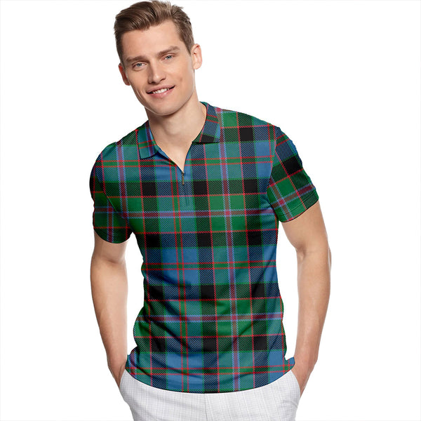 MacCraig Ancient Tartan Classic Lapel Zip Short Sleeve Polo