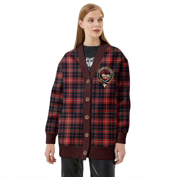 MacDonald Sir John A (Donald Sir John A) Ancient Clan Badge Tartan V-neck Cardigan
