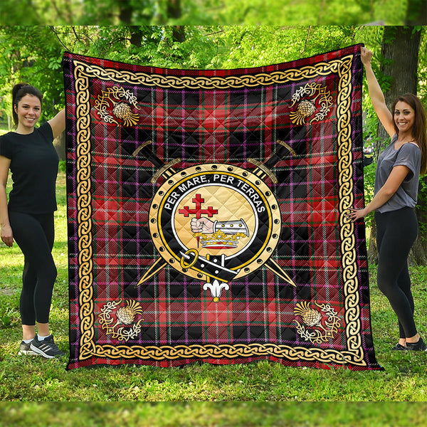 MacDonald Sir John A (Donald Sir John A) Ancient Clan Badge Tartan Premium Quilt Celtic Shield