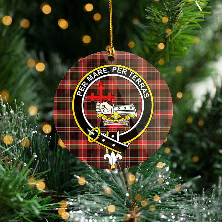 MacDonald Sir John A (Donald Sir John A) Weathered Clan Badge Tartan Plastic Christmas Ornaments