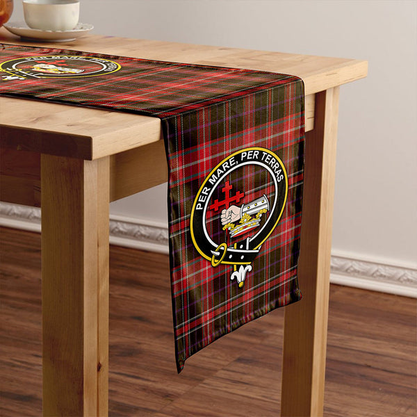 MacDonald Sir John A (Donald Sir John A) Weathered Clan Badge Tartan Table Runner