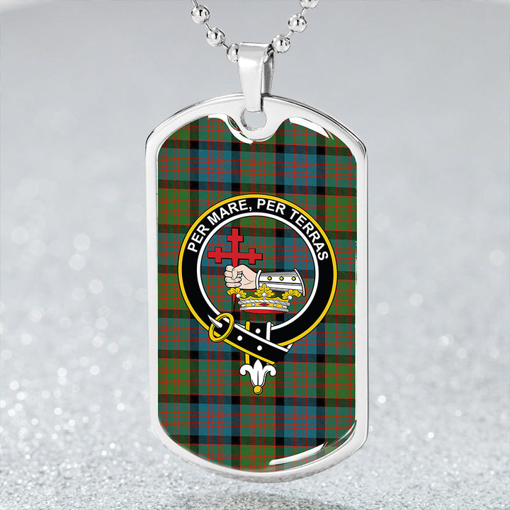 MacDonald (Donald) Ancient Clan Badge Classic Tartan Dog Tag Necklace