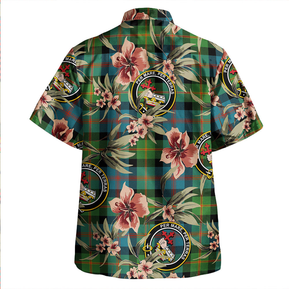 MacDonnell of Glengarry Modern Tartan Vintage Leaves Hawaiian Shirt main image 1