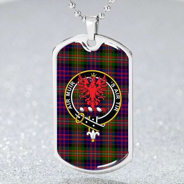 MacDonnell Clan Badge Classic Tartan Dog Tag Necklace