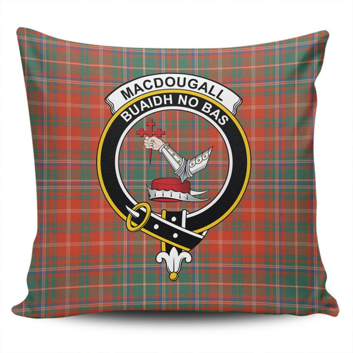 MacDougall Ancient Tartan Classic Crest Pillow Cover