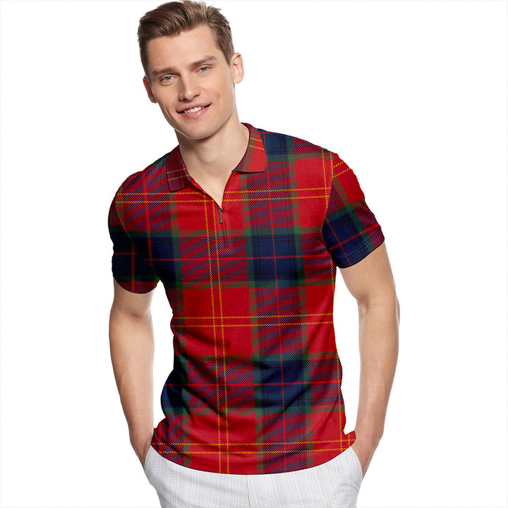 MacEdward (MacGregor Hastie) Modern Tartan Classic Lapel Zip Short Sleeve Polo