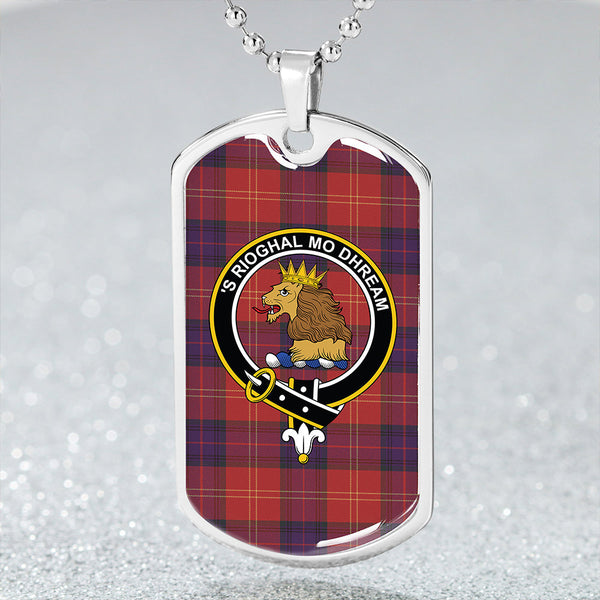 MacEdward (MacGregor Hastie) Weathered Clan Badge Classic Tartan Dog Tag Necklace